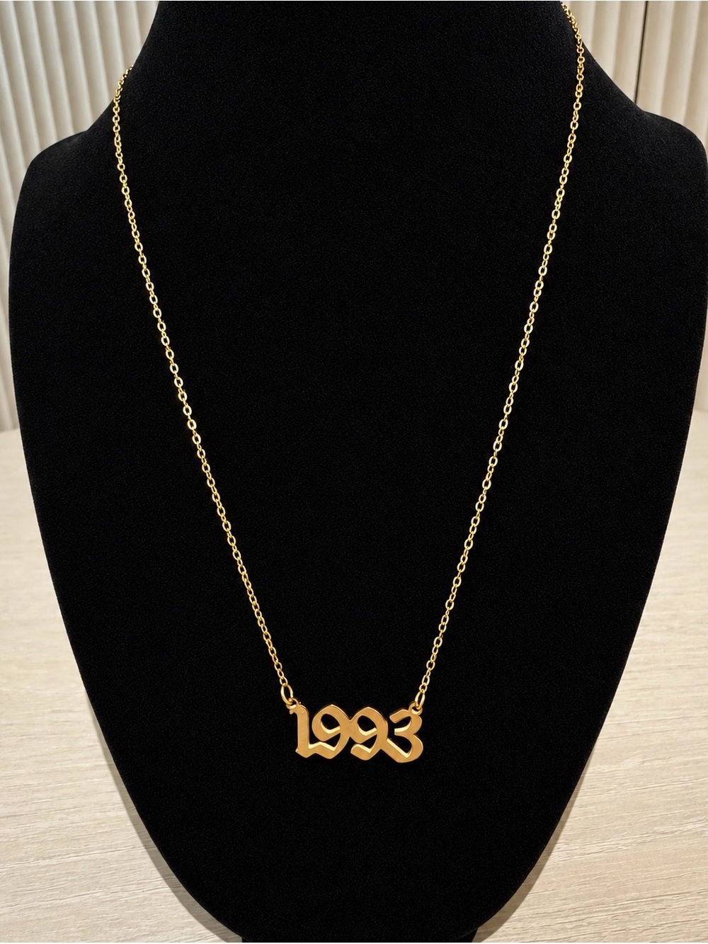 1993 Stainless Steel 18k Gold Plated Number Necklace - Women's Jewelry